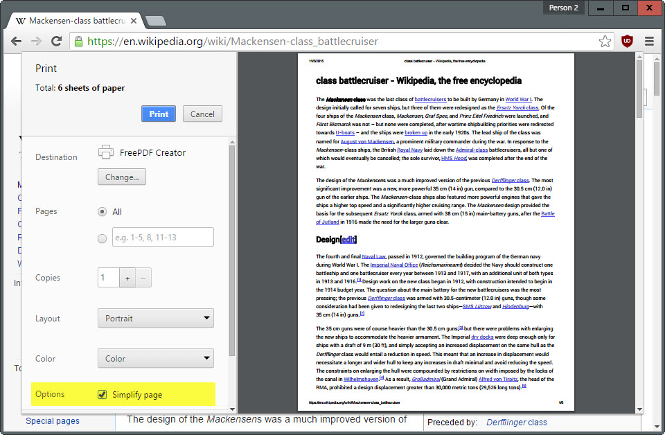 chrome-simplify-page