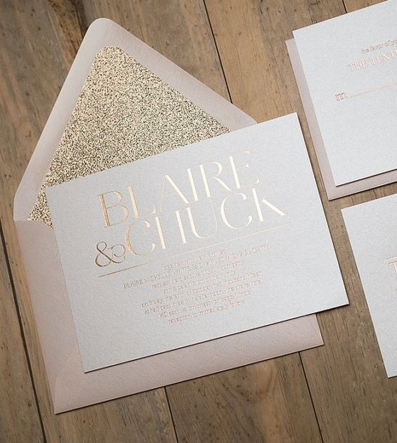 Yaldız uygulaması yapılmış davetiye örneği