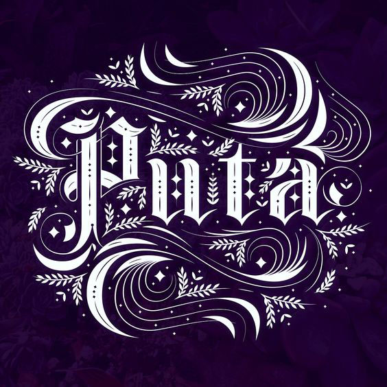 mor bir arka planda beyaz renkte karmaşık bir tasarım