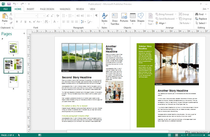 Publisher programı broşür