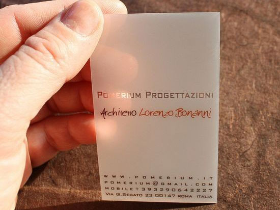 Şeffaf kartvizit örnekleri