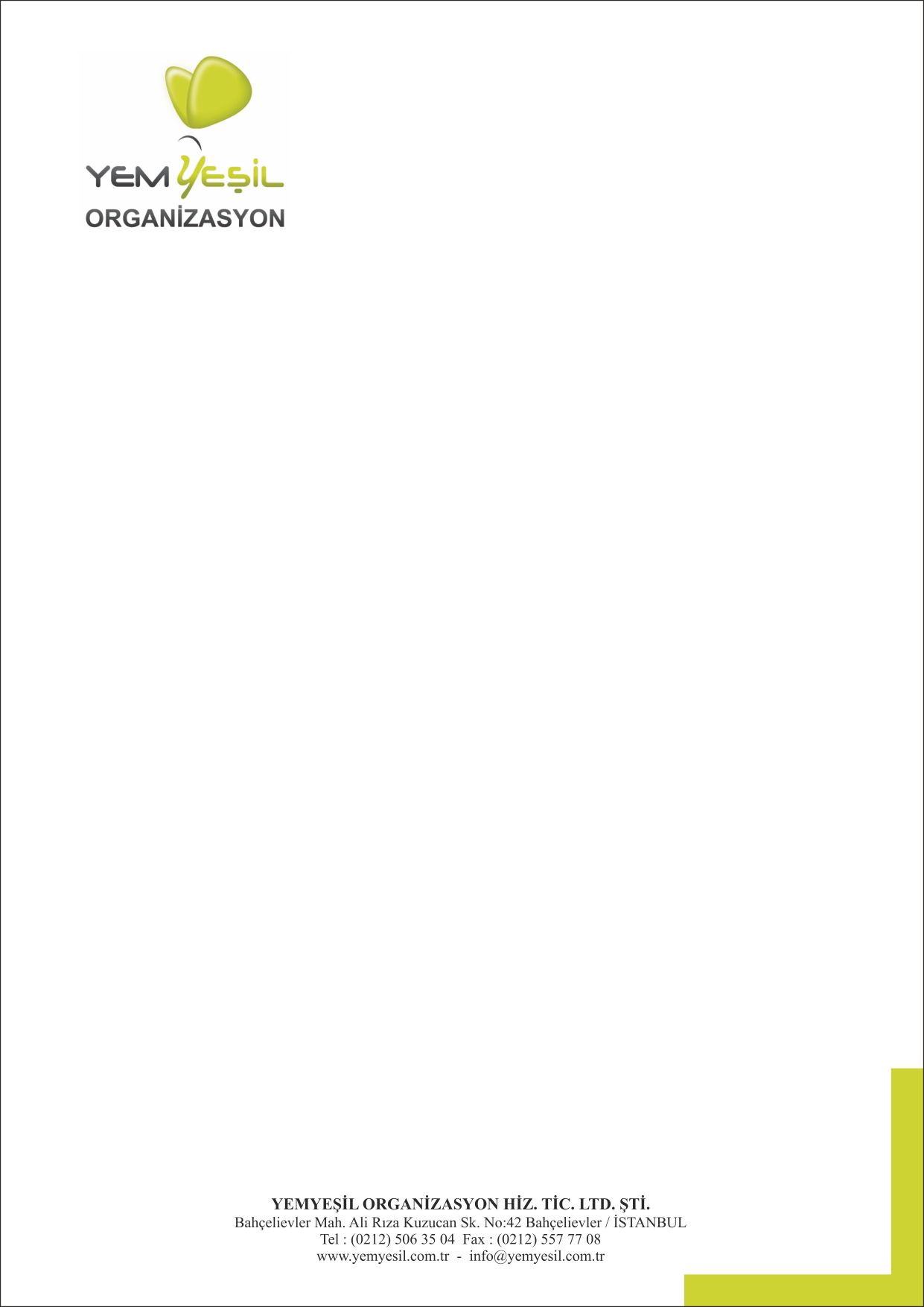 antetli kağıt örneği, yeşil antetli kağıt