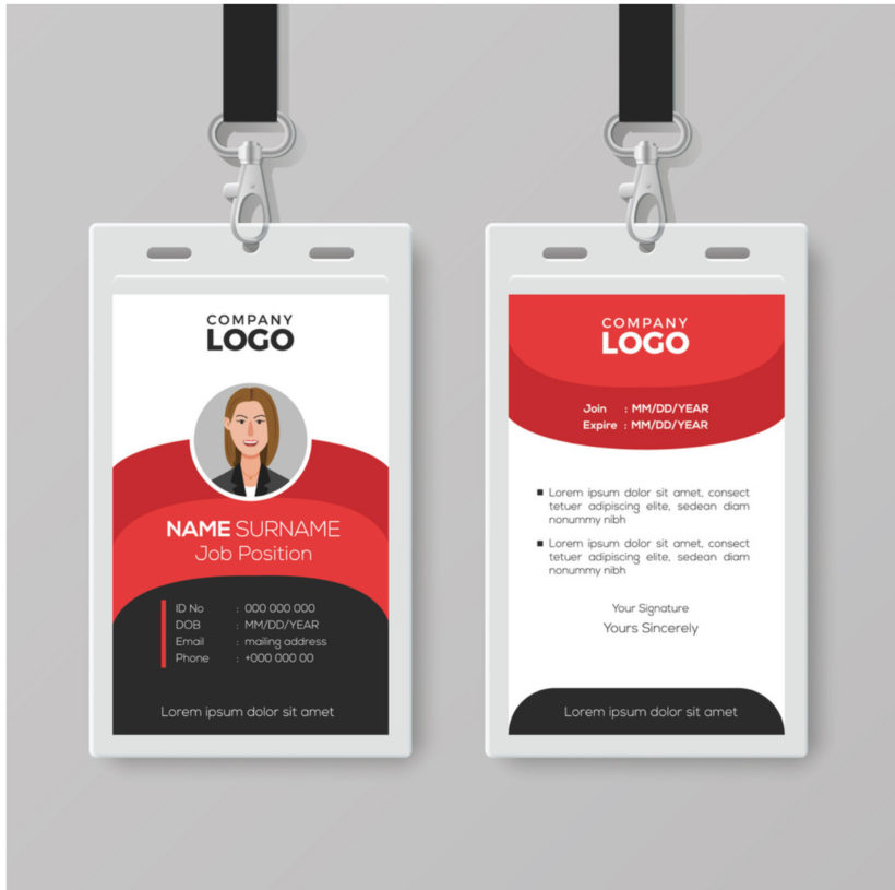 Çalışan yaka kartı tasarımı örneği