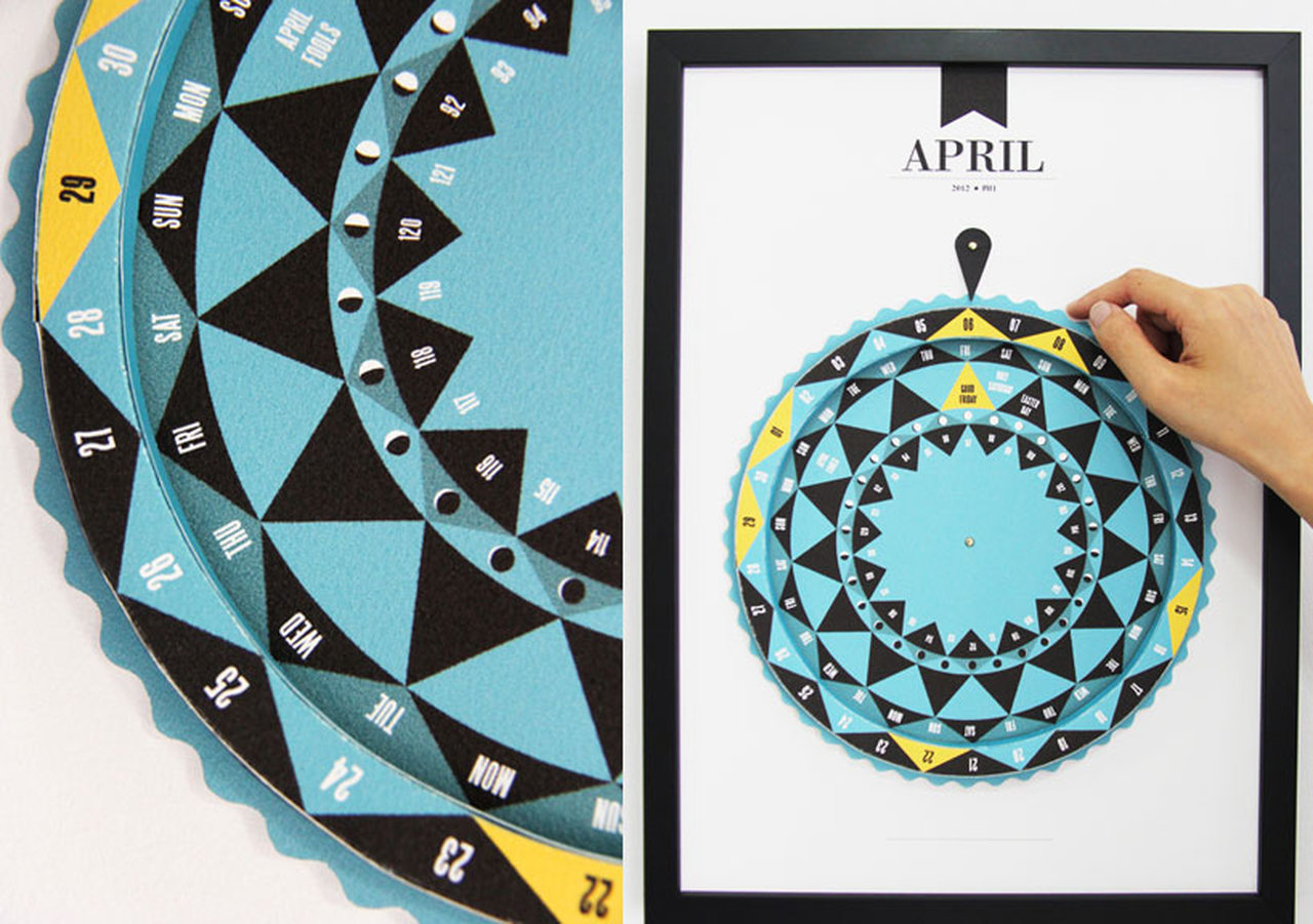 Çark şeklinde takvim örneği