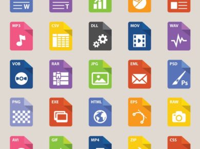 En çok kullanılan dosya uzantıları ve ikonları