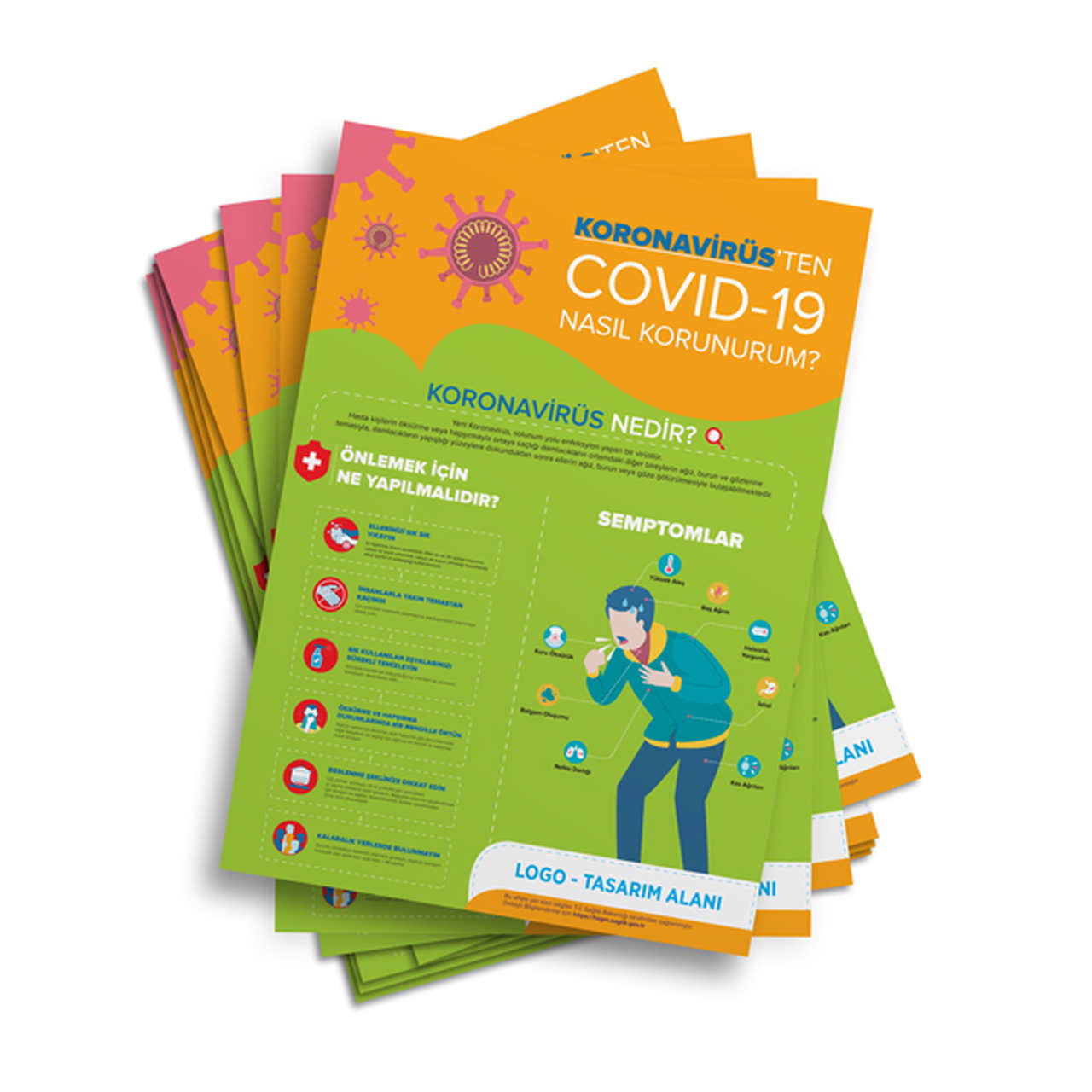 Koronavirüs hakkında hijyen kuralları listeleyen afiş