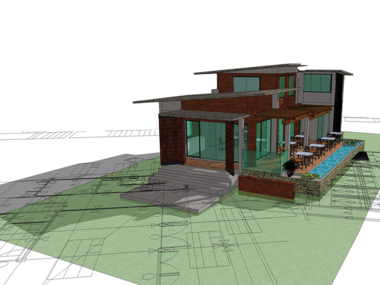 3 boyutlu mimari bilgisayar çizimi