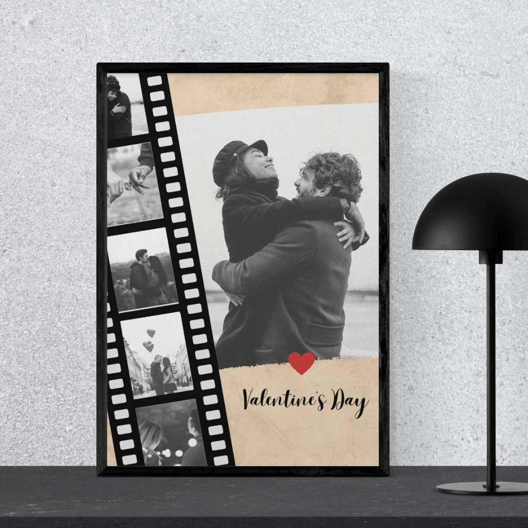 Kişiye Özel Sinema Şeridi Tasarımlı Kolaj Tablo