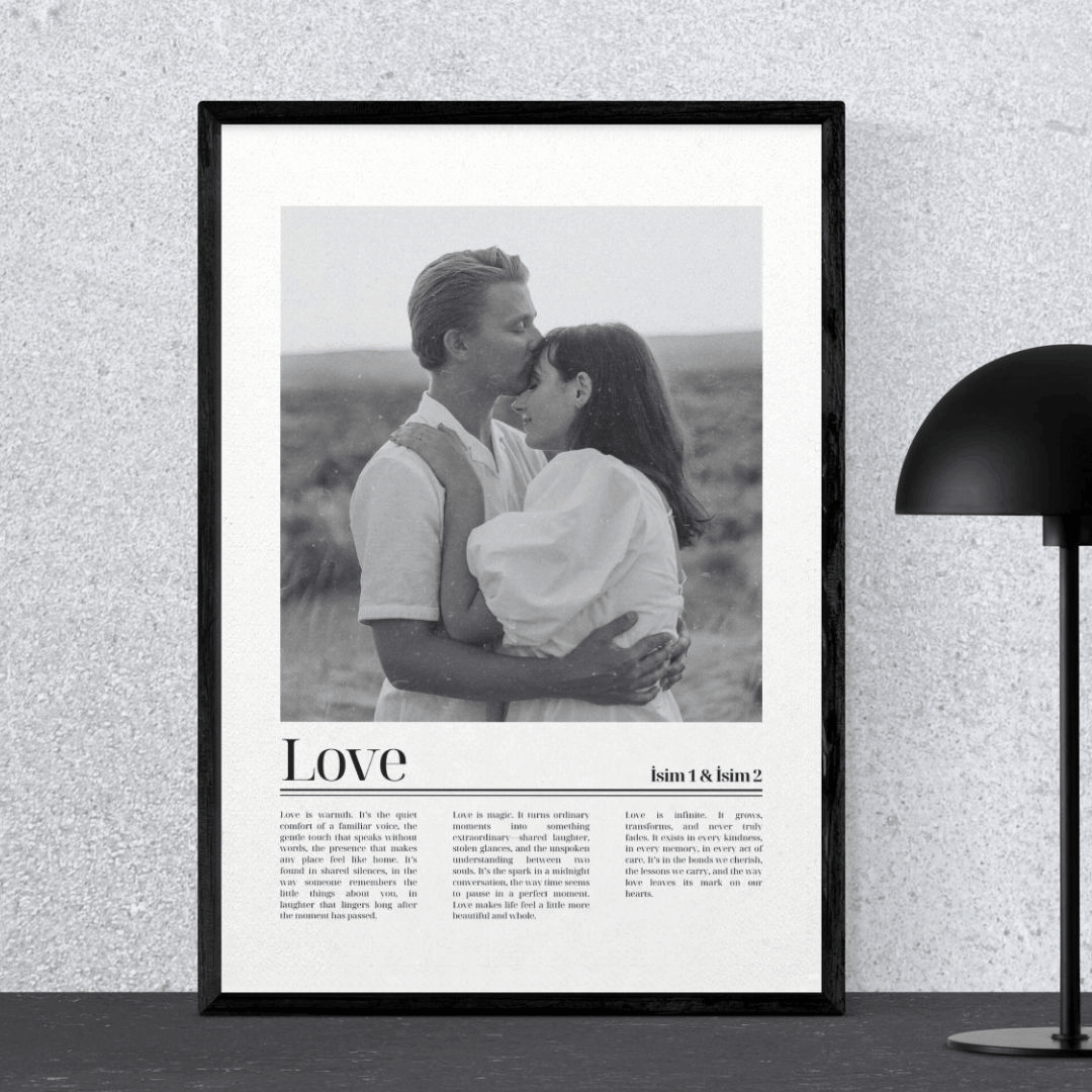 Kişiye Özel Fotoğraflı Aşk Tablosu