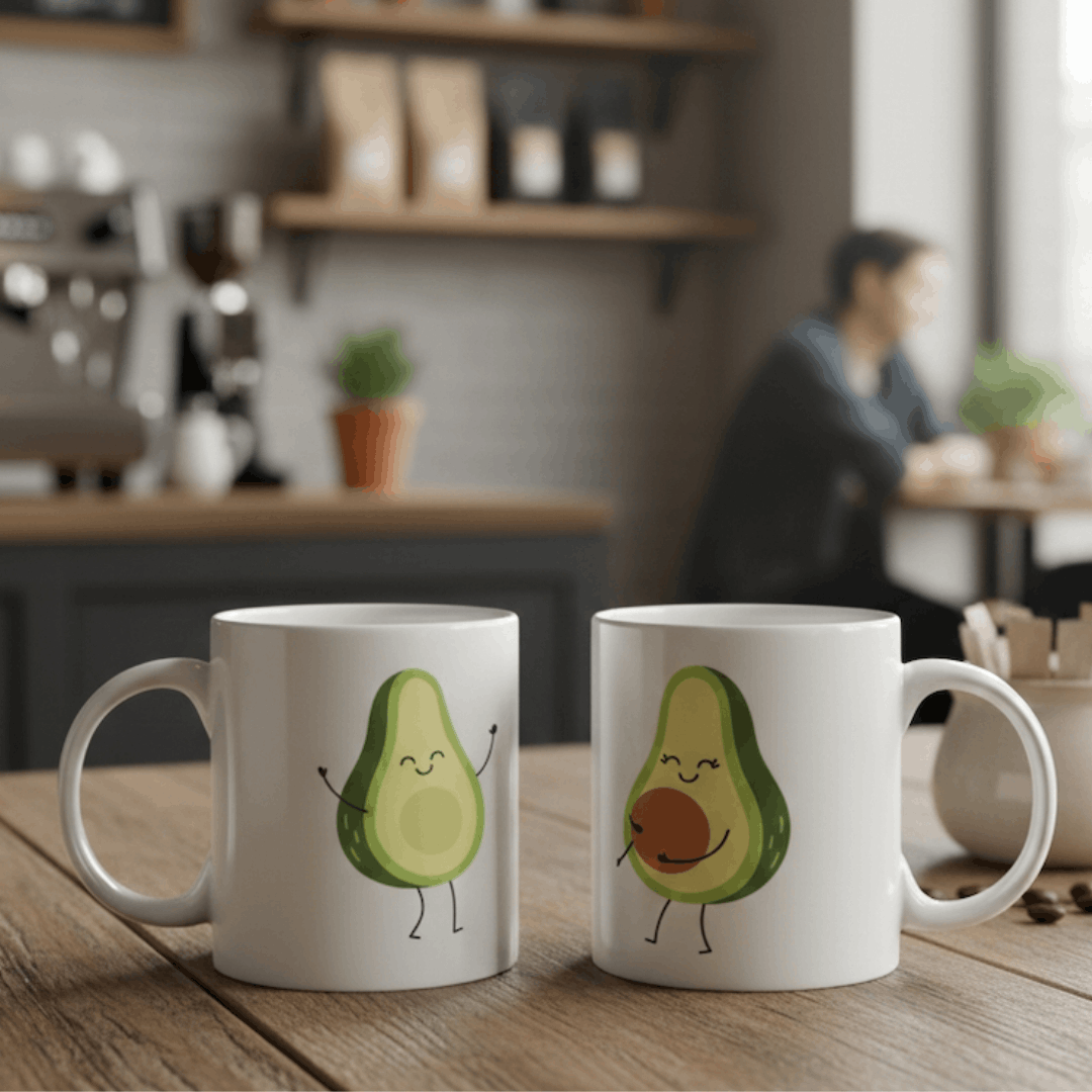Avokado Aşkı 2'li Kupa Bardak