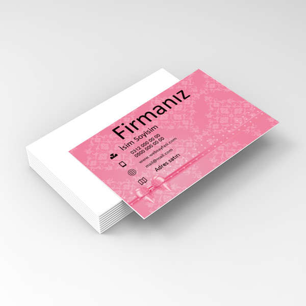pembe fiyonk  tasarım kartvizit