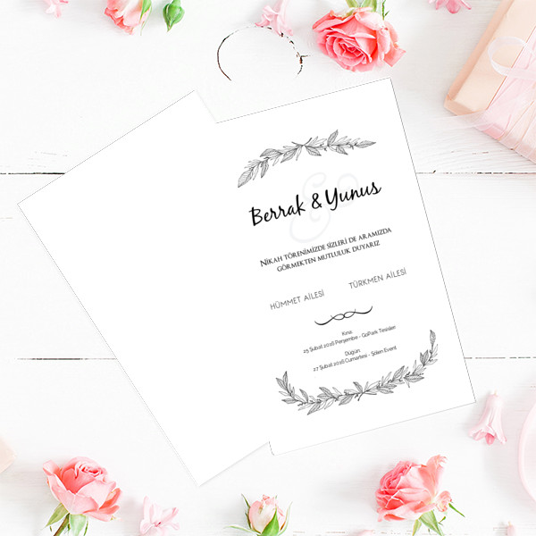 Sade ve Şık Davetiye Tasarımı