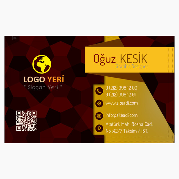 Labirent Nokta Desenli Kartvizit