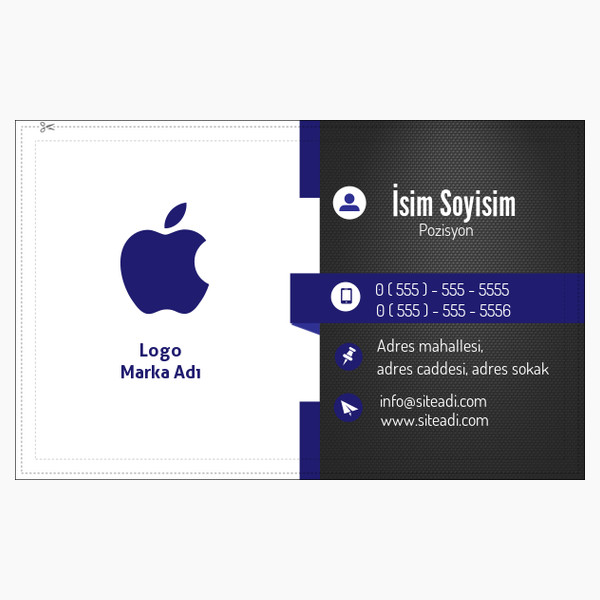 Tech Blue Nokta Desenli  Kartvizit 