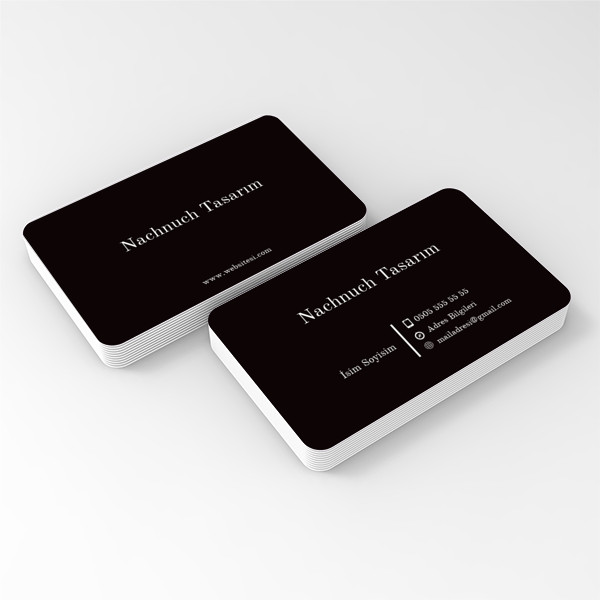Oval Siyah Kişisel Minimalist Kartvizit