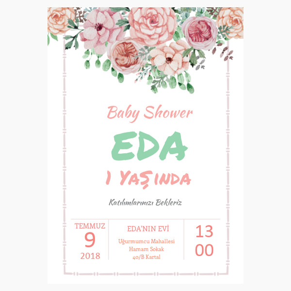 Baby Shower Davetiye