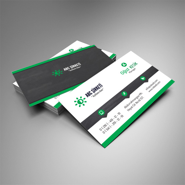 Kurumsal Firma Kartviziti Yeşil