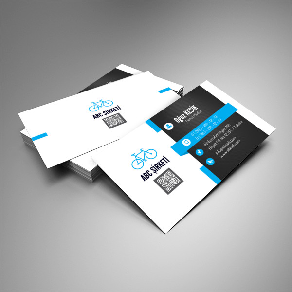 Kurumsal Kartvizit Mavi Beyaz