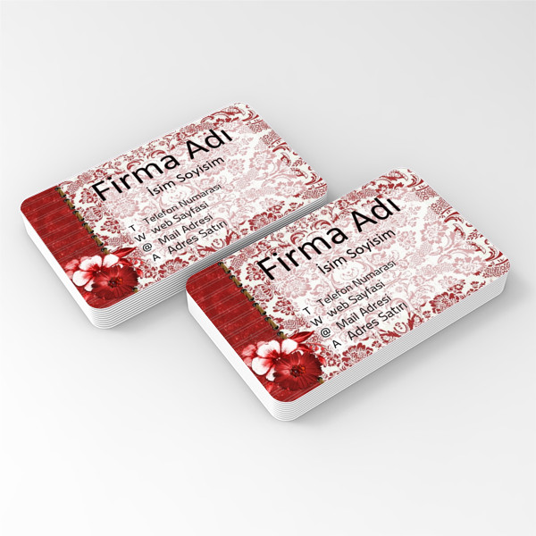çiçek desen kartvizit