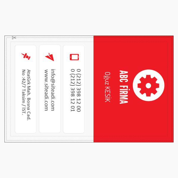 dikey kartvizit özel KIRMIZI