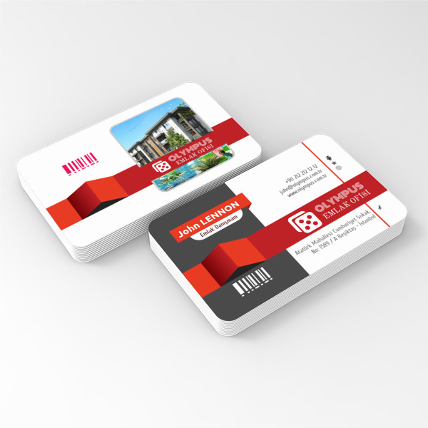 Oval kırmızı kartvizit