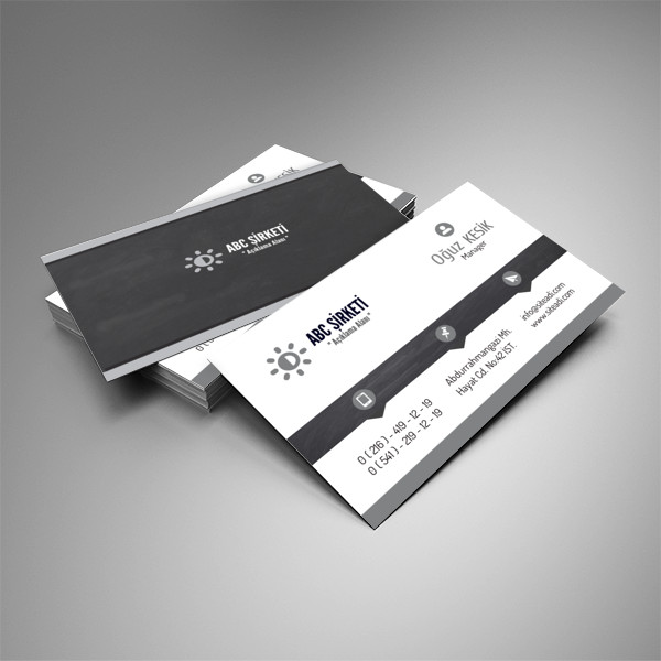 Kurumsal Firma Kartviziti Gri