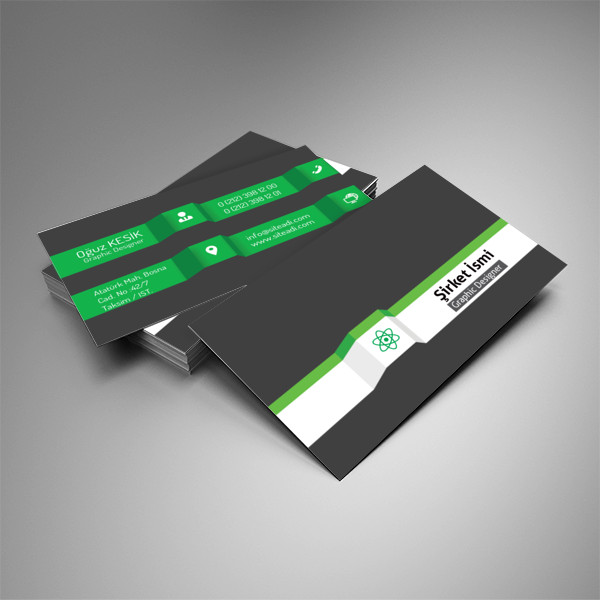 Yeşil Beyaz Tual Kartvizit