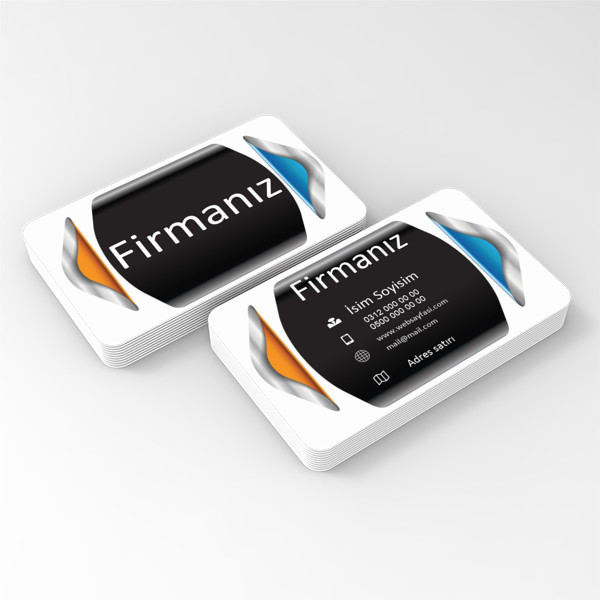 siyah mavi turuncu kartvizit