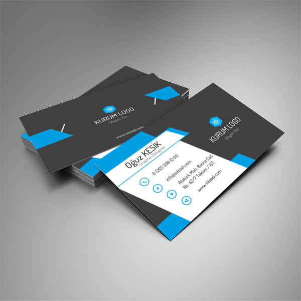 İnce Çizgili Tual Kartvizit