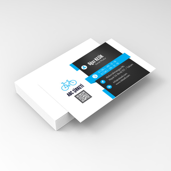 Kurumsal Kartvizit Mavi Beyaz