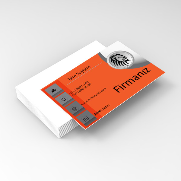 gri turuncu desen kartvizit