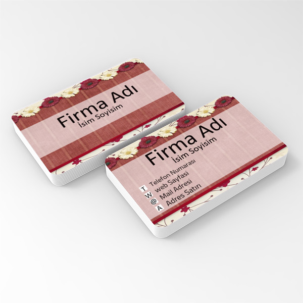 çiçek çerçeve desen kartvizit