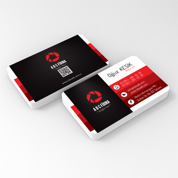 Kişisel Kurumsal Kartvizit Kırmızı 01