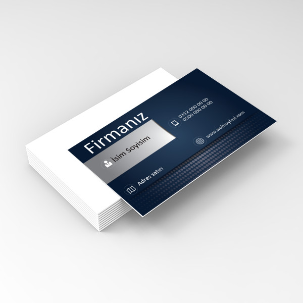 koyu mavi gri dikdörtgen  kartvizit