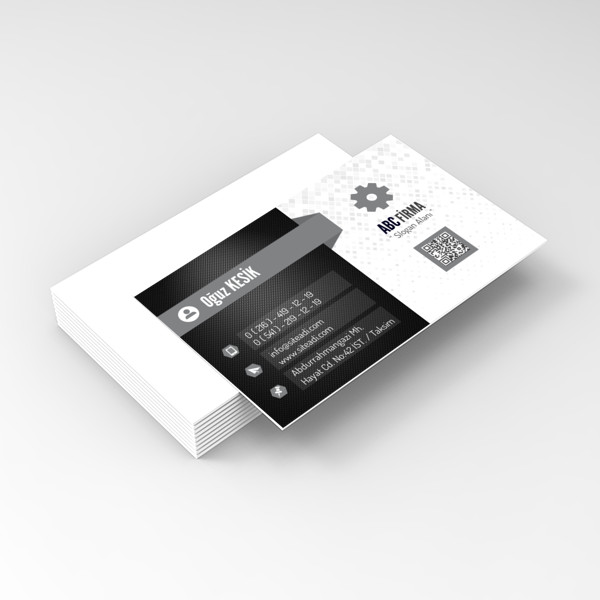Kurumsal Kimlik Kartvizit Örnekleri Gri