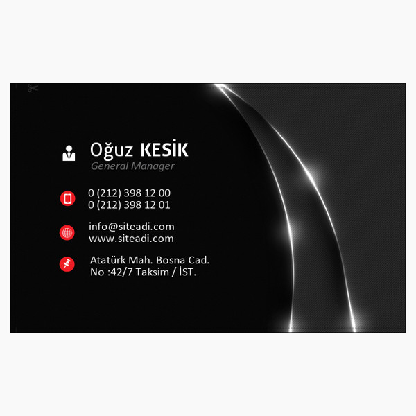 Siyah beyaz Nokta Desenli Kartvizit