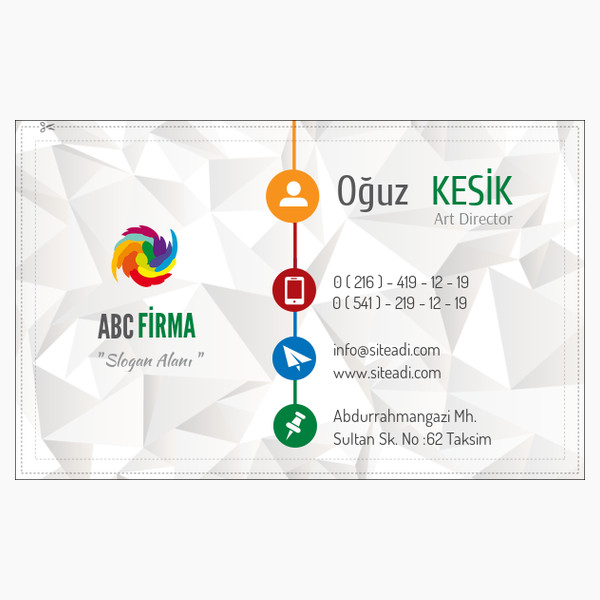 Renkli Sosyal Medya Kartvizit