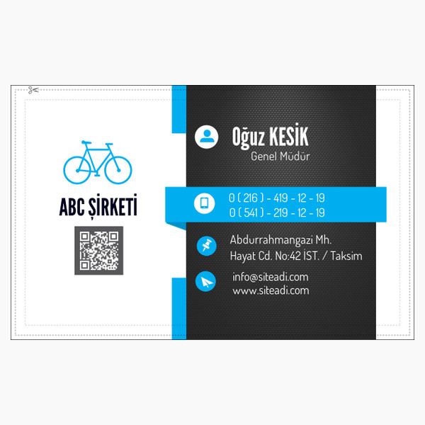 Kurumsal Kartvizit Mavi Beyaz