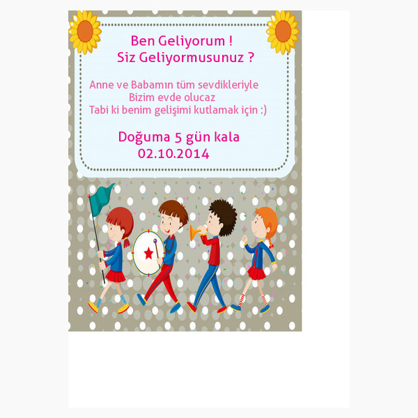 Baby shower davetiye 1