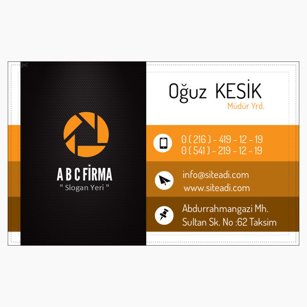Kişisel Kurumsal Kartvizit Turuncu 01