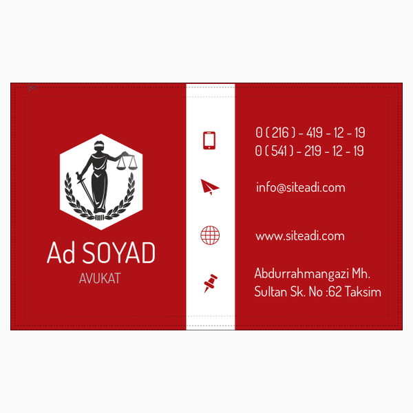 Avukat Kartvizit Kırmızı