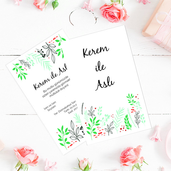 Doğal Dallar Modern Davetiye