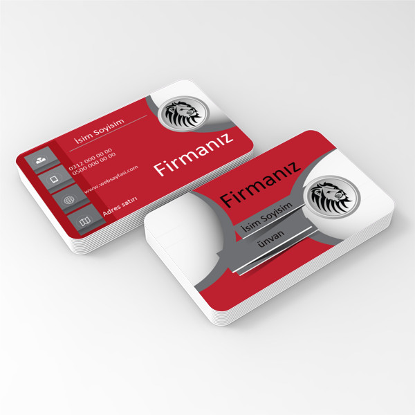 kırmızı gri  desen kartvizit