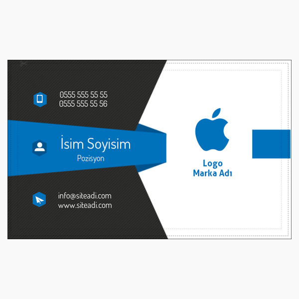Blue Business Nokta Desenli Kartvizit