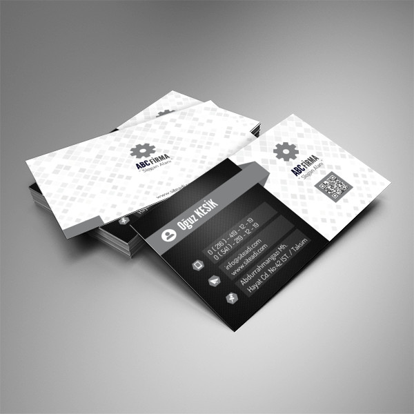 Kurumsal Kimlik Kartvizit Örnekleri Gri