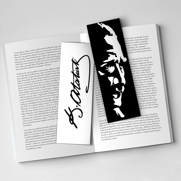 Atatürk Portre ve imzalı Kitap Ayracı