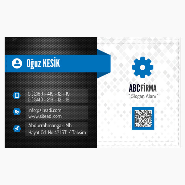 Kurumsal Kimlik Kartvizit Örnekleri Mavi