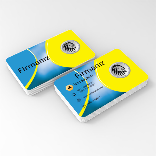 mavi sarı desen  kartvizit