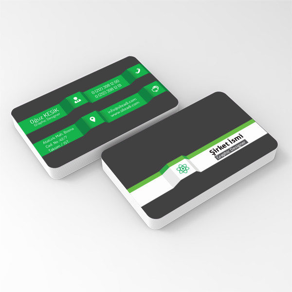 Yeşil Klasik Kartvizit Oval