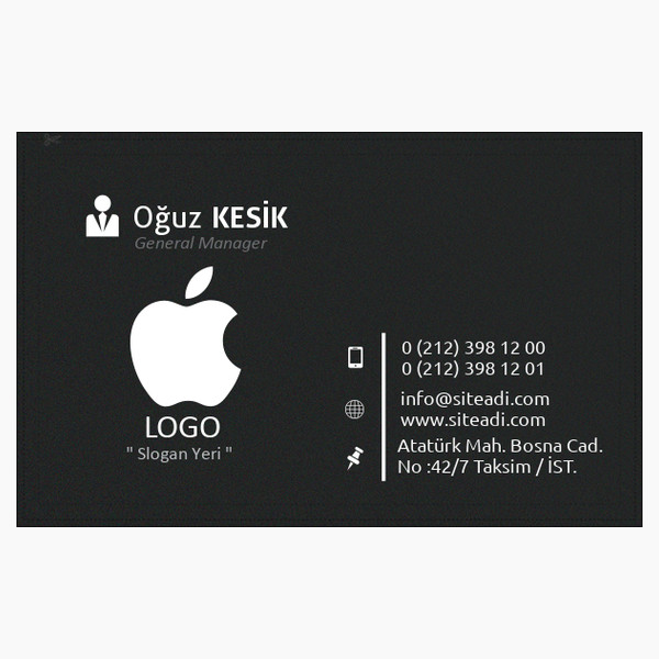 Gri beyaz Nokta Desenli Kartvizit